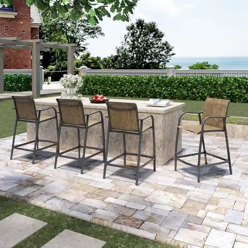 VredHom Outdoor Patio Bar Stools Lightweight Bar Chairs - 21.3 W x 22.5 D x 44 H