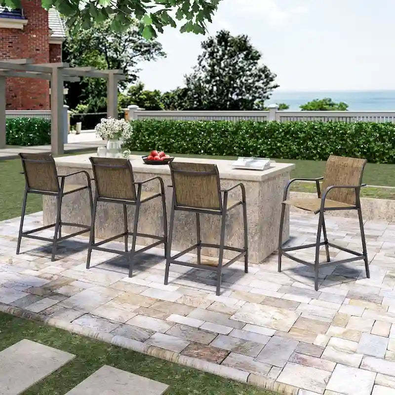 VredHom Outdoor Patio Bar Stools Lightweight Bar Chairs - 21.3 W x 22.5 D x 44 H