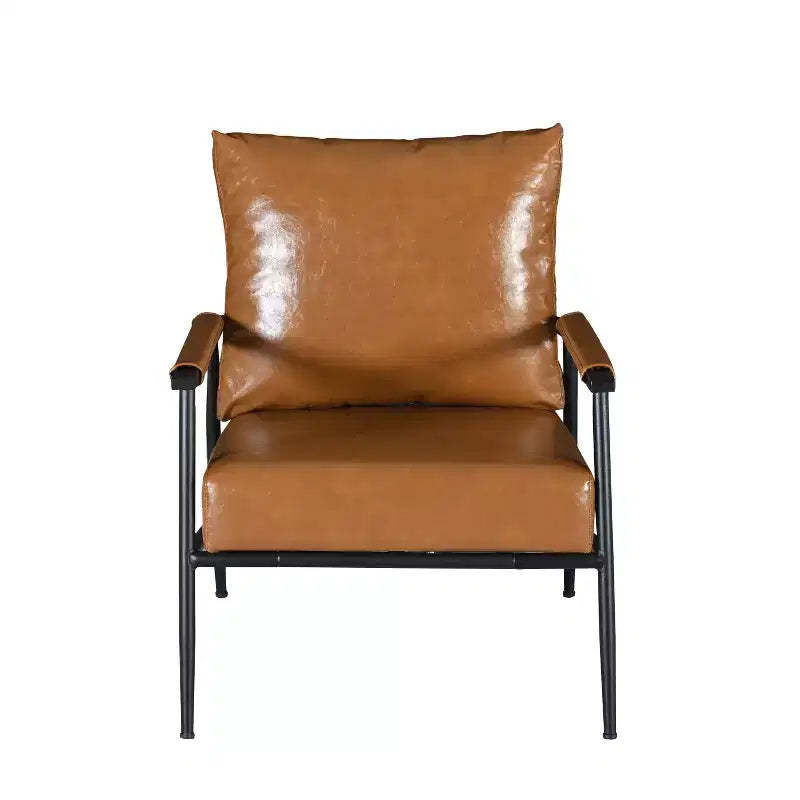 Christopher Knight Home Wayne Faux Leather and Metal Accent Chair, Brown/Black