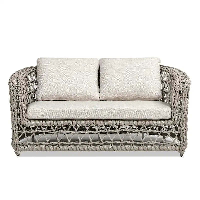 Everly 63.5 Woven Frame Barrel Deep Seating Patio Loveseat Sofa