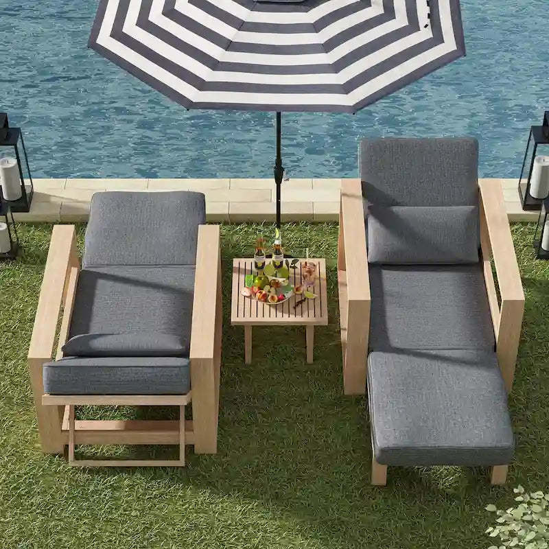 Modern Valentino Outdoor Chaise Lounge set of 2 by HULALA HOME