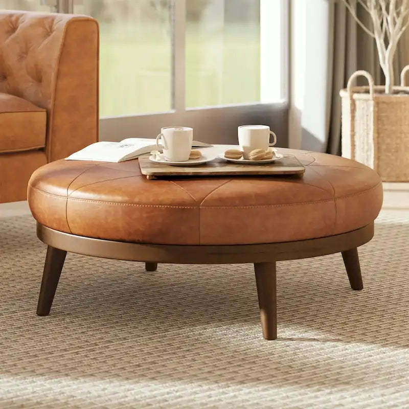 Poly & Bark Gio Ottoman - Full Grain Genuine Italian Leather