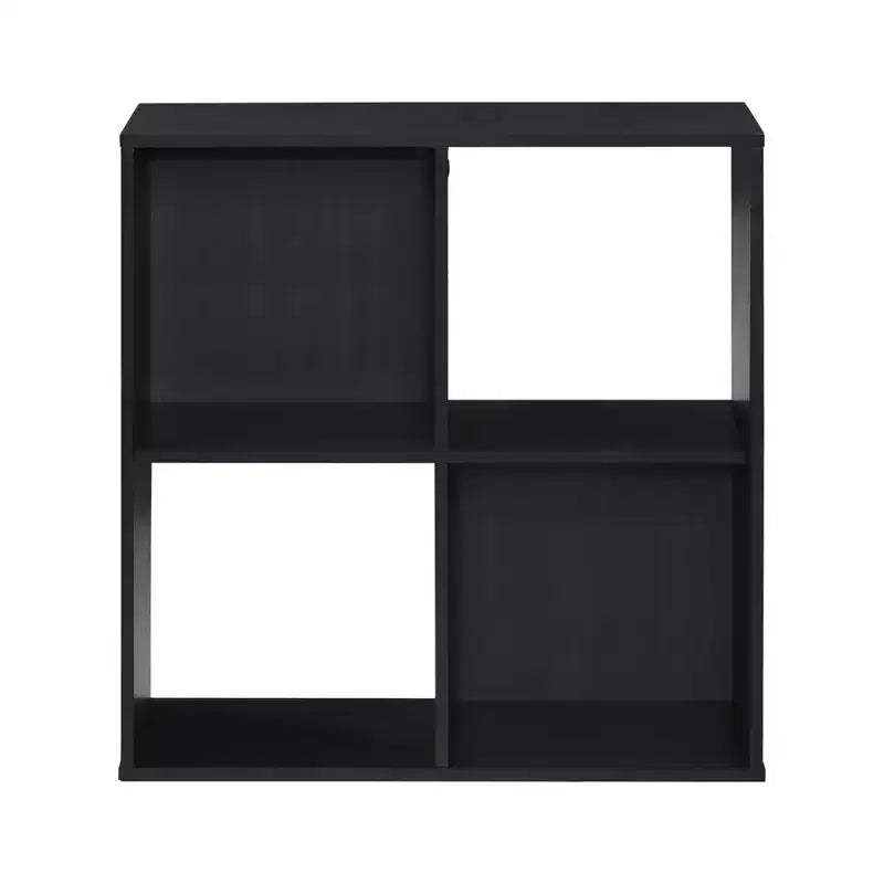AndMakers 24.25 in. H x 23.5 in. W x 11.61 in. D Espresso Wood 4-Cube Storage Organizer