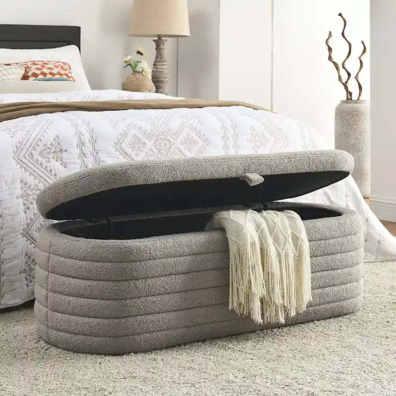 Storage Bench with Safety Hinge