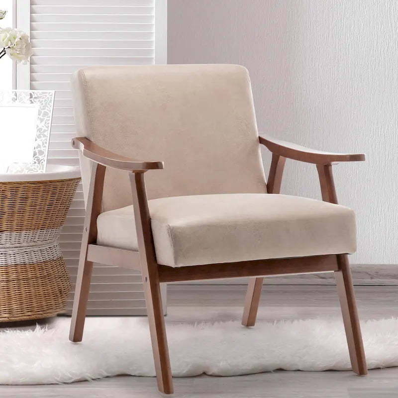 Solid Wood Frame Accent Chair