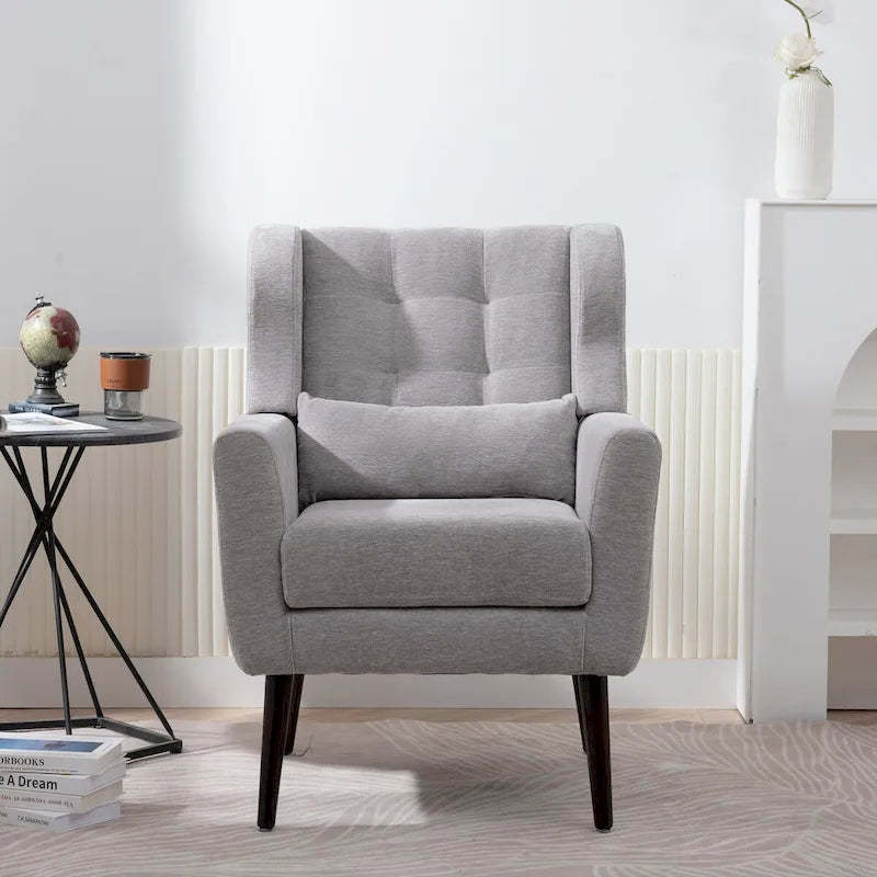 Modern Accent Chair,Chenille Arm Chairs for Living Room,Comfy Soft Padded Lounge Chair in Small Space, Bedroom