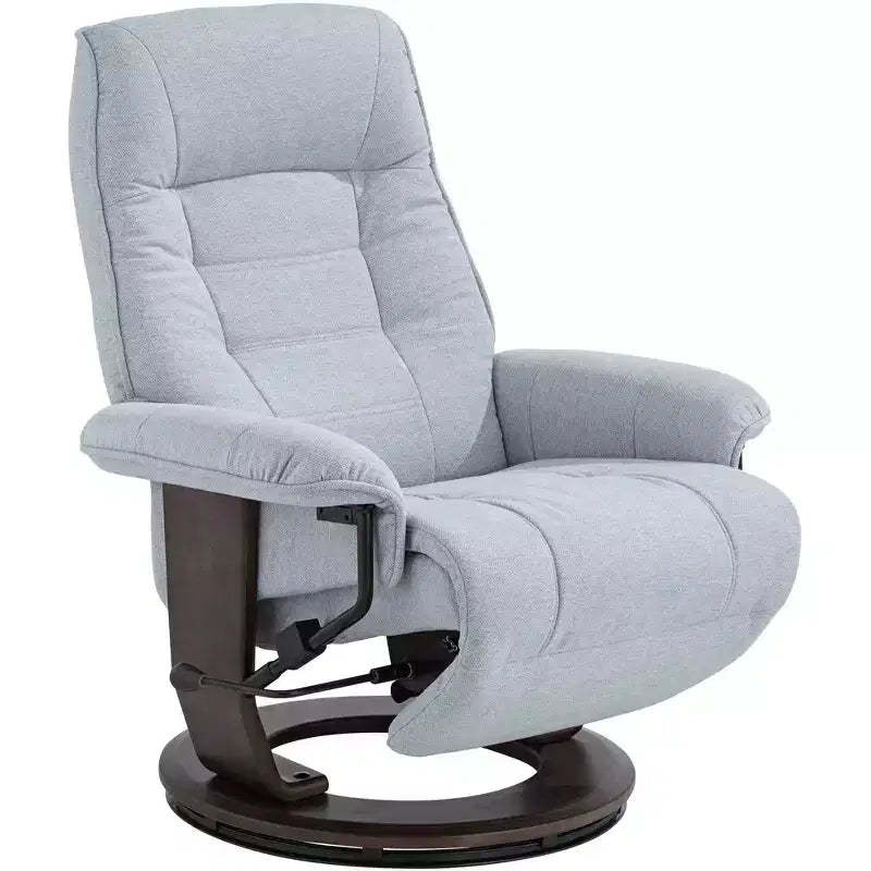 BenchMaster Annika Sky Blue Fabric Adjustable Swivel Recliner