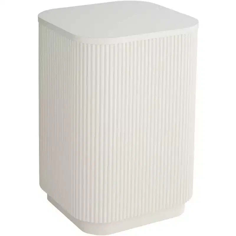 Studio 55D Murphy 16 Wide Modern White Pleated Side Table