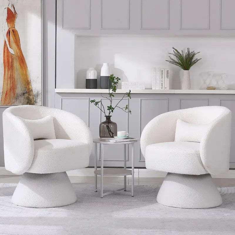 Upholstered Swivel Armchair (Set of 2)