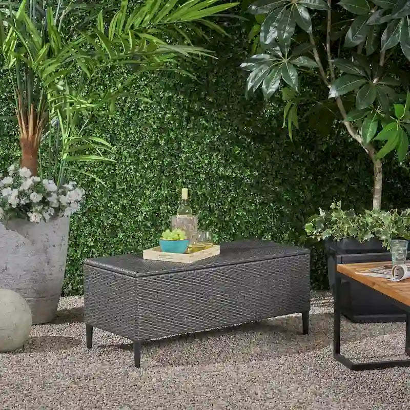 Rattan Storage Bench
