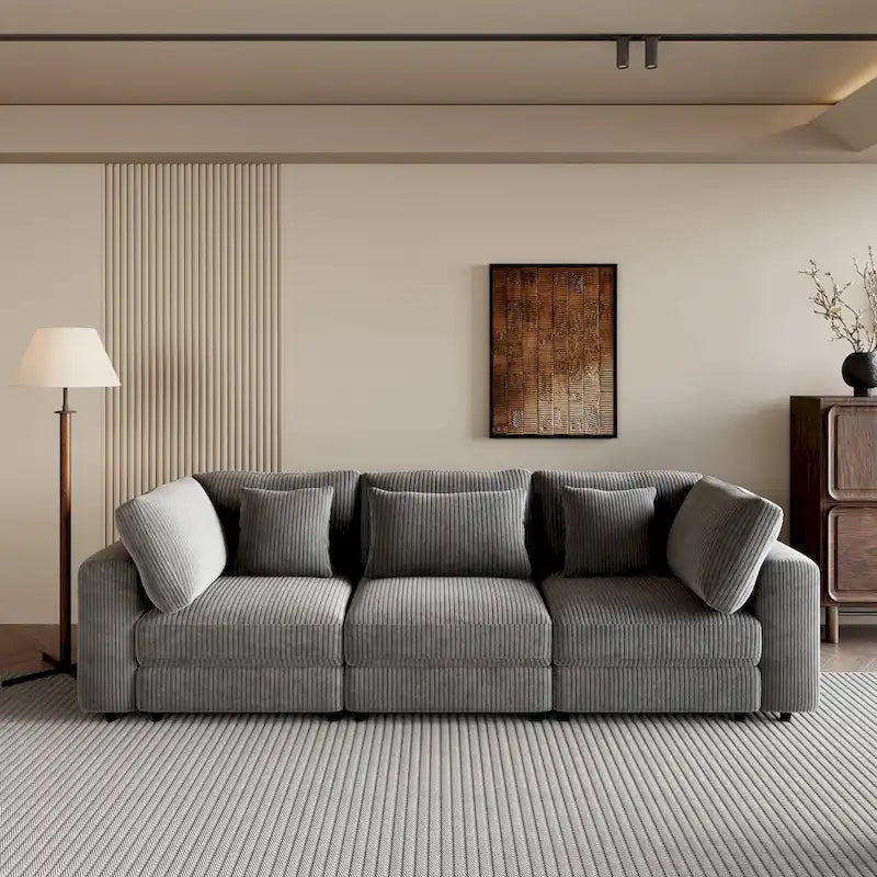 105 Sofa with Cushions and 5 Pillows