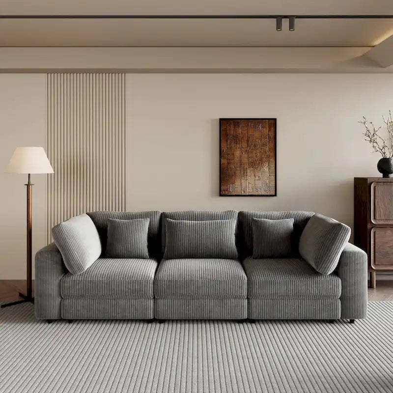 105 Sofa with Cushions and 5 Pillows