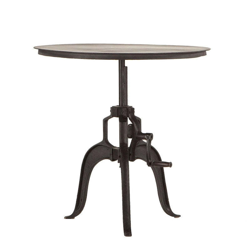 Reclaimed Metal Large Adjustable Crank Side Table by World Interiors