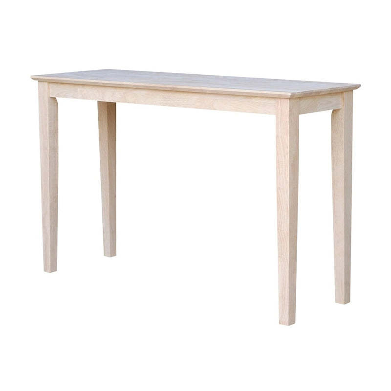 Unfinished Solid Parawood Shaker Console Table