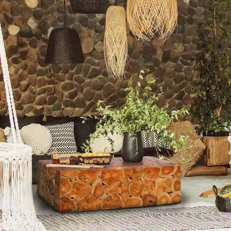 Chic Teak Rustic Teak Wood Akar Coffee Table