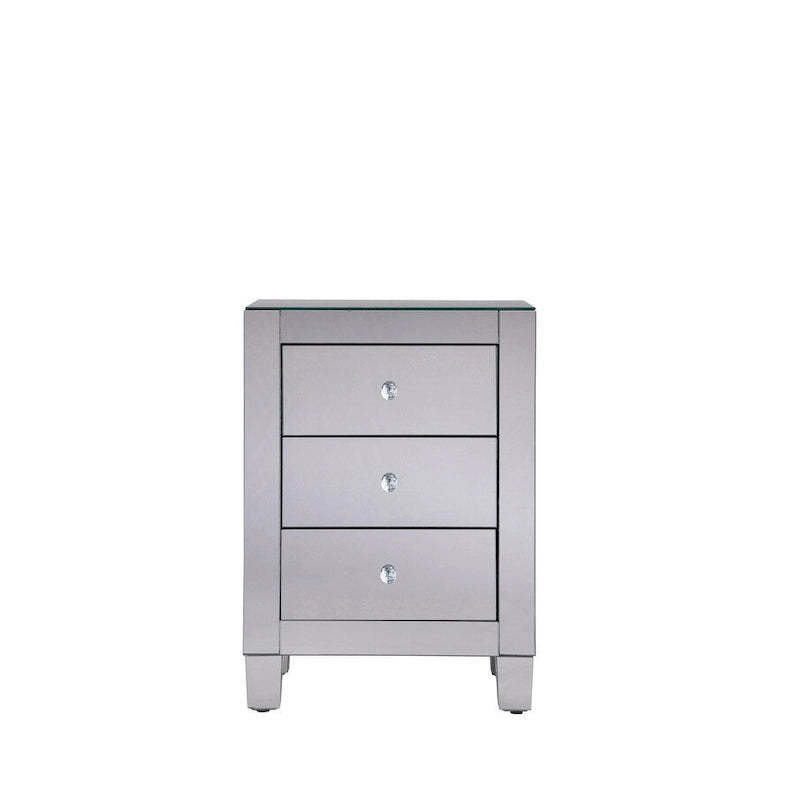 Elegant Lighting Contempo Clear Mirror 3 Drawer Cabinet