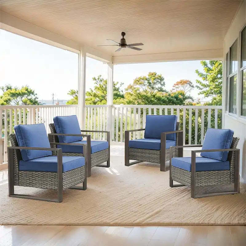 Gymojoy Outdoor Dining Chairs Set of 4 Patio Chairs - Grey
