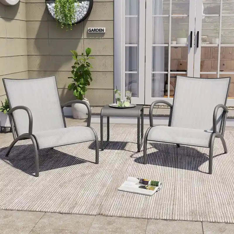 Pellebant 3-Piece Outdoor Patio Balcony Bistro Set Outdoor Conversation Set