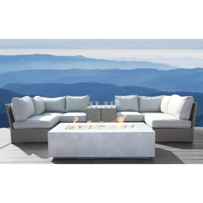LSI 9 Piece Sectional Seating Group With Olefin Gray Cushion