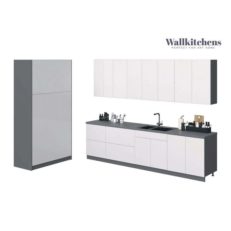 Kitchen Oasis Collection White Gloss Color Base Size 10Ft Wide - 123x50
