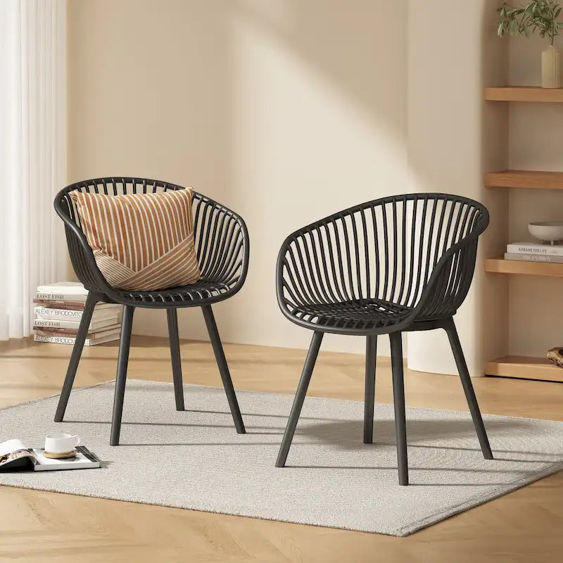 Santa Indoor/Outdoor Polypropelene Plastic Accent Chair (Set of 2) by Christopher Knight Home