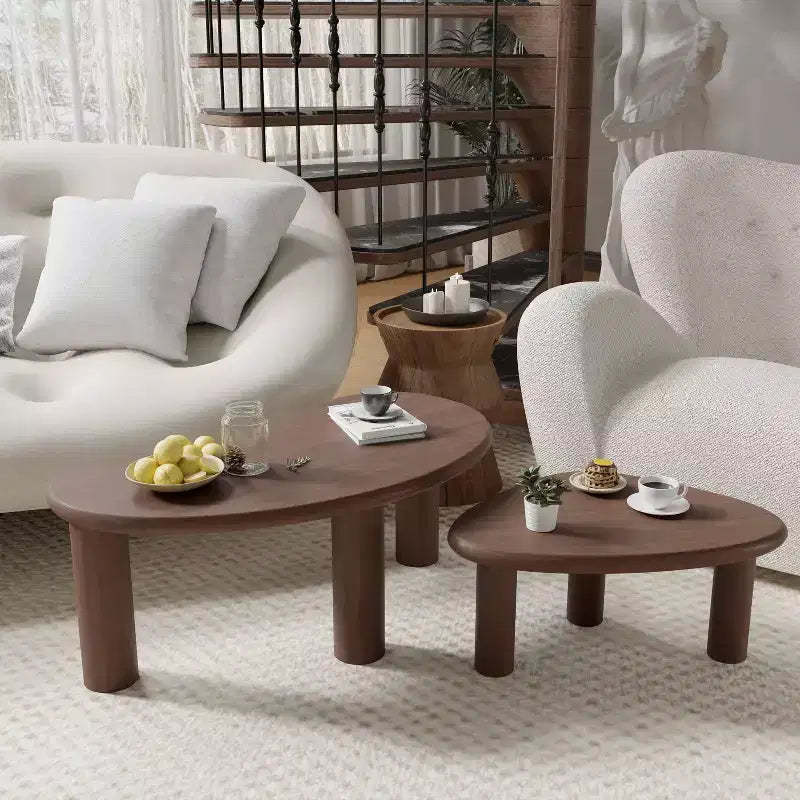 Dovelina Wood Grain Tabletop Rectangle Coffee Table for Living Room