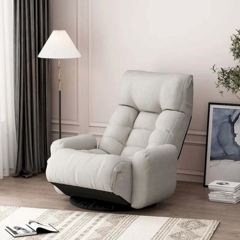 Gray adjustable head and waist lounge chair recliners
