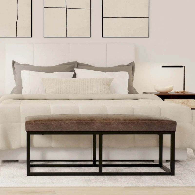 WYNDENHALL Kerwood 44 inch Wide Contemporary Rectangle Ottoman Bench - 14.6 D x 44 W x 18.5 H