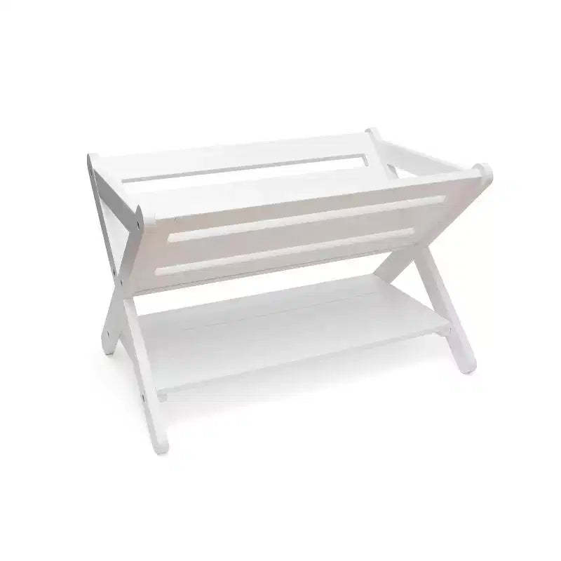 Kids Book Caddy with Shelf, White