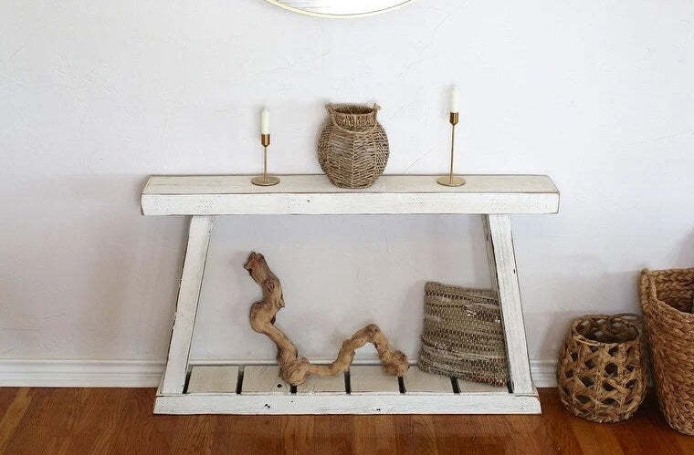 White 46x7x28 Single Top A-Frame Console