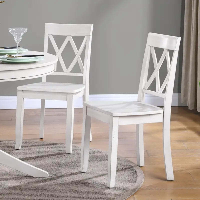 Antique Cross Back Wood Double X-Back Dining Chairs