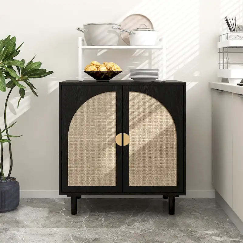 2 Doors Wood Pantry Organizer with Adjustable Laminates, Storage Cabinet for Bedroom, Living Room, Kitchen
