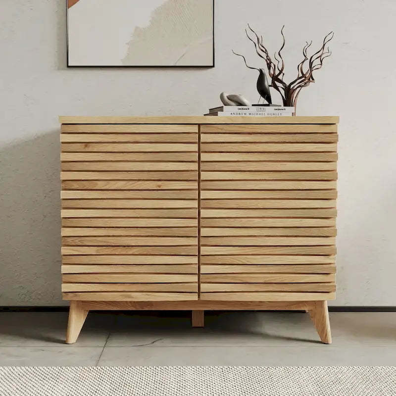 Studio London Zappa Oak Effect 2 Door Accent Cabinet Modern Storage
