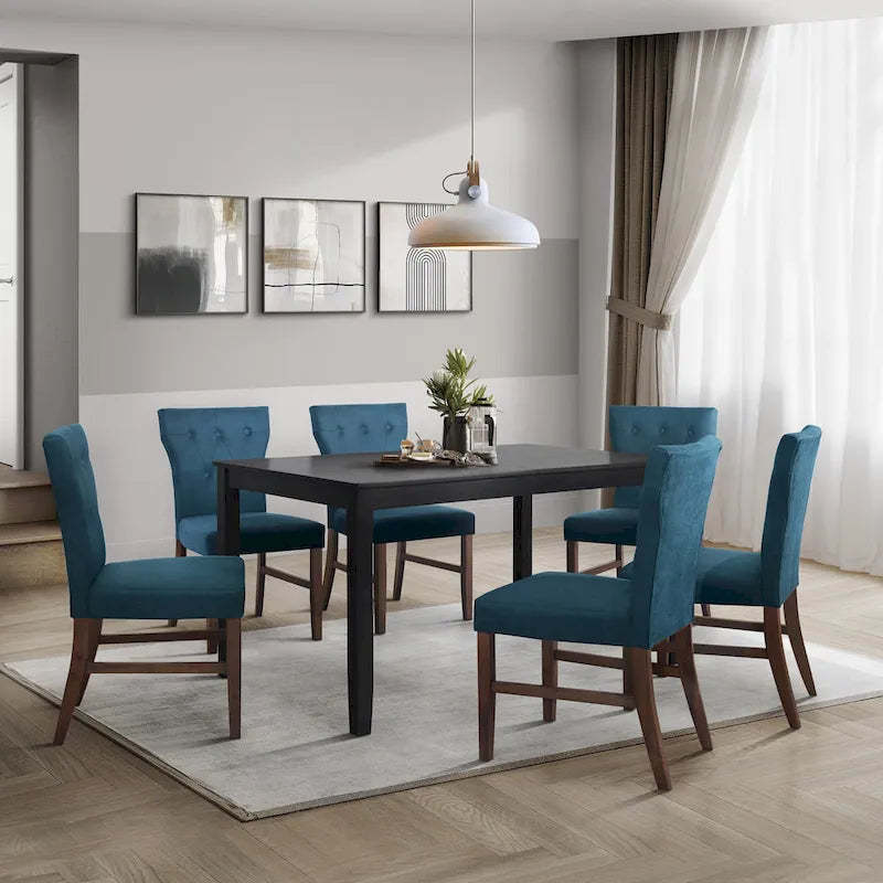 CraftPorch Mid-Century Modern 7-Piece Wooden Dining Chair