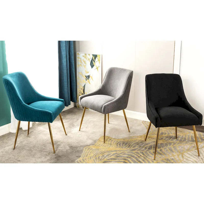 Mid Century Velvet Upholstered Dining Chair
