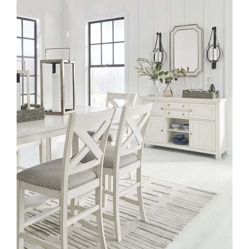 Signature Design by Ashley Robbinsdale Antique White Dining Server - 56W x 18D x 36.13H