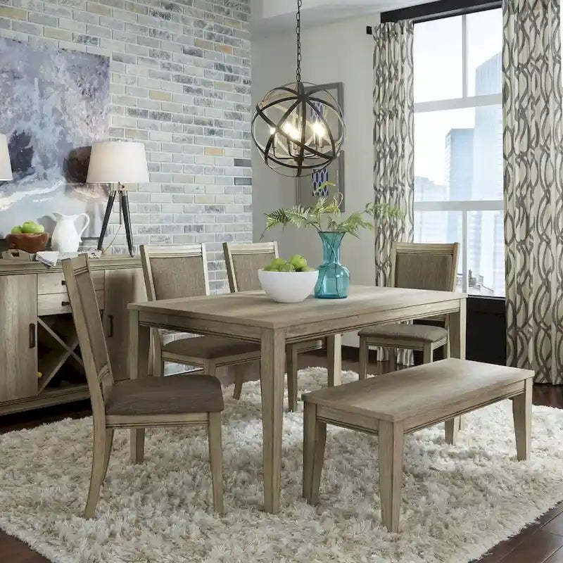 The Gray Barn Sun Valley Sandstone Rectangular Leg Table - Brown
