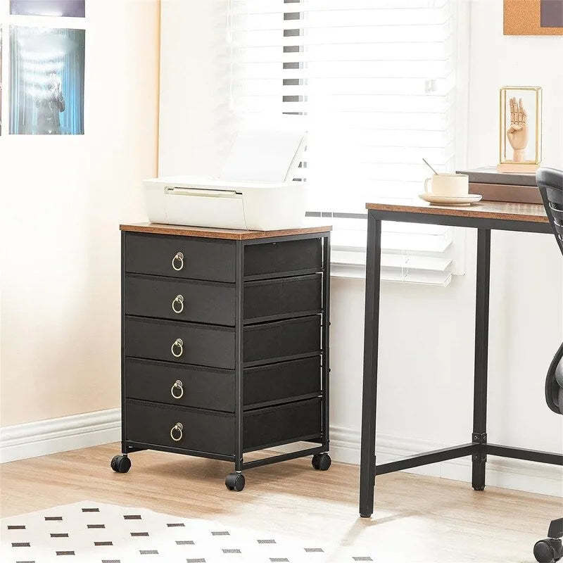 5-Drawer Chest File Cabinet - 15.7D x 15.7W x 25.7H