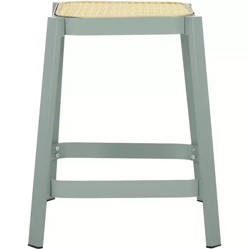 Palmyra Cane Stool - STL2500A - Aqua Smoke/Natural - Safavieh