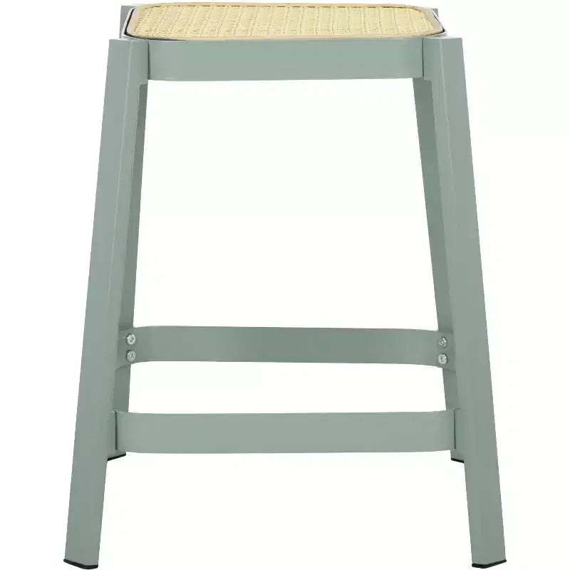 Palmyra Cane Stool - STL2500A - Aqua Smoke/Natural - Safavieh