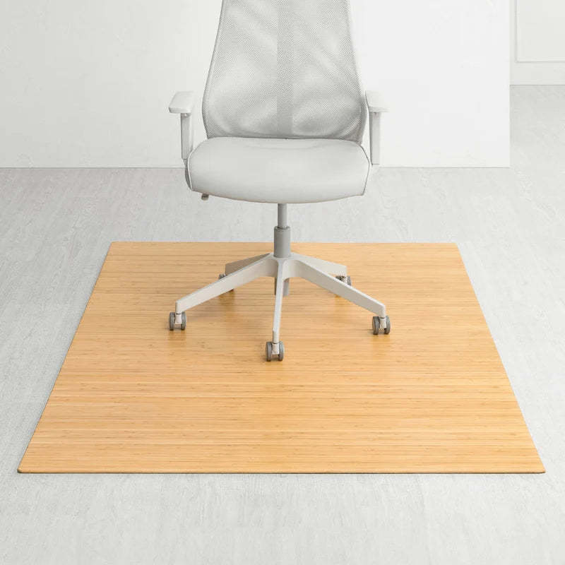 Jani Eco Bamboo Standard Rectangular Natural Chair Mat - (72 x 48), Eco-Friendly Chair Mat