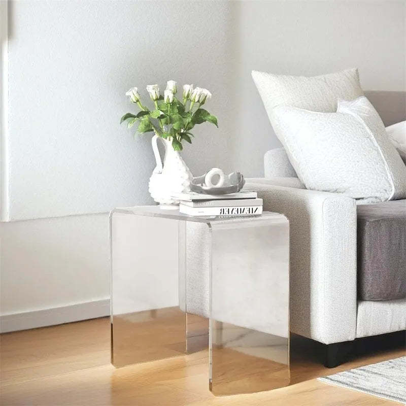 21 Long Rectangle All Acrylic 15mm Thick Waterfall Coffee Table
