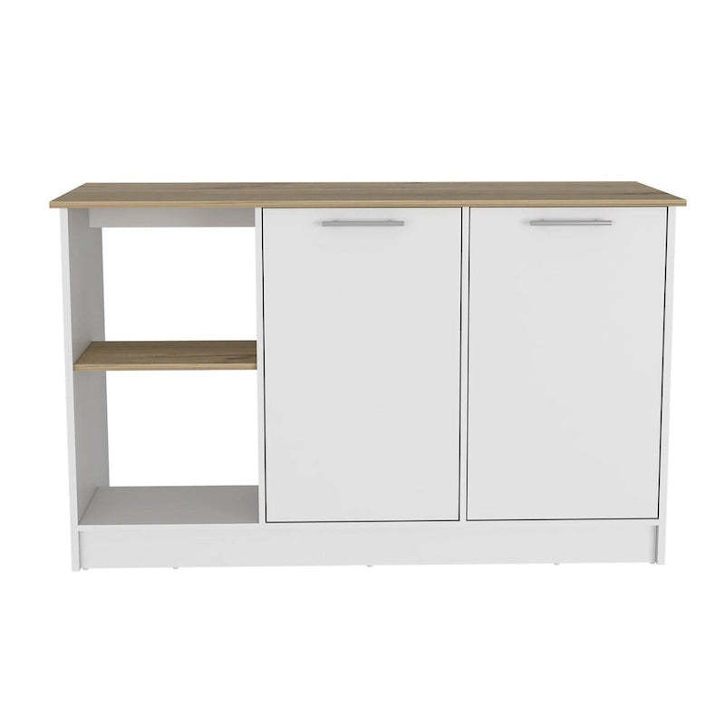 Kitchen Island for Dining Room, Kitchen, White / Light Oak