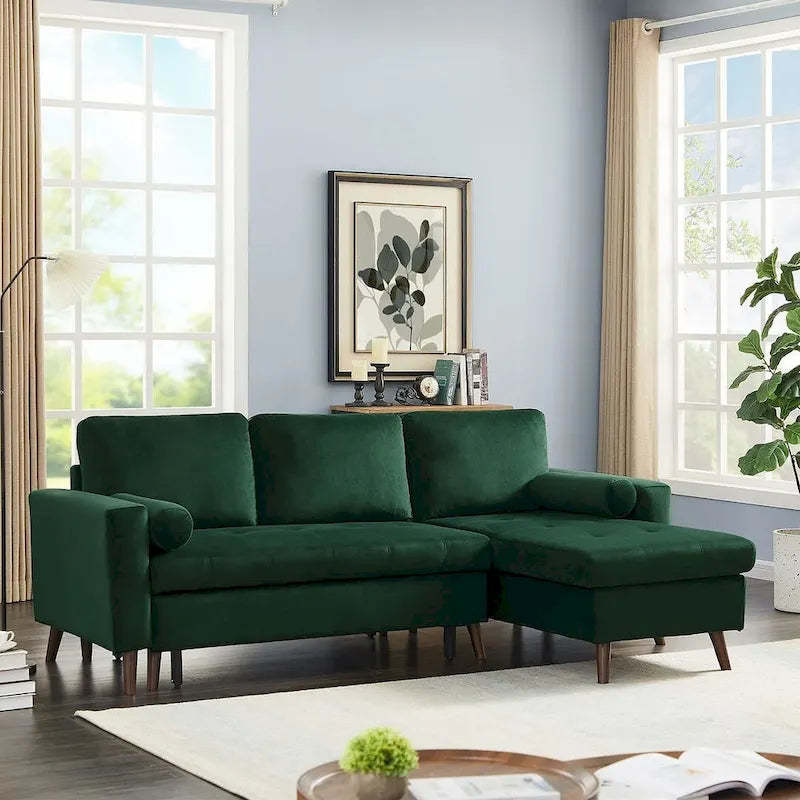 88 W L-Shaped Reversible Multifunctional Sofa Bed with Storage Recliner