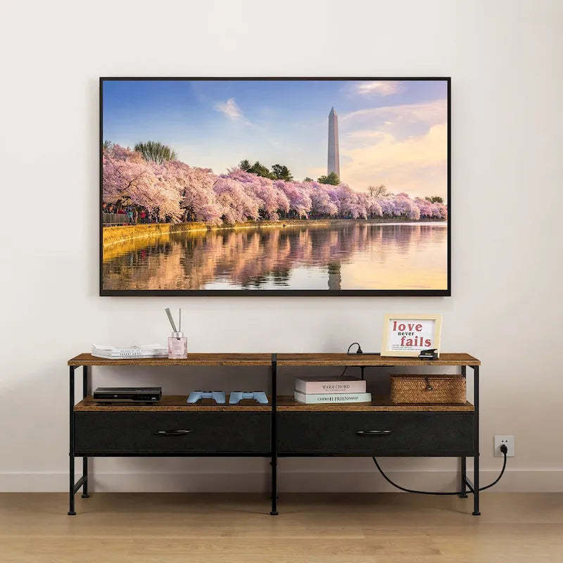 TV Stand Entertainment Center with Storage Drawers