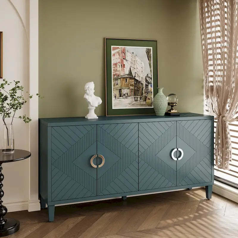 Functional 4 Door Storage Cabinet