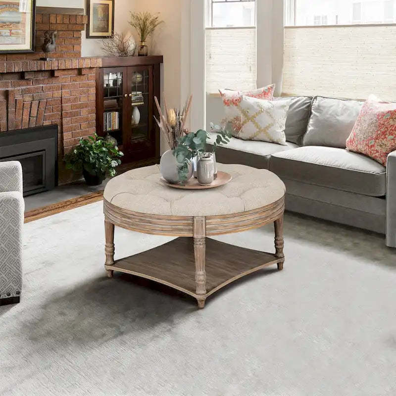 Large Round Ottoman Coffee Table