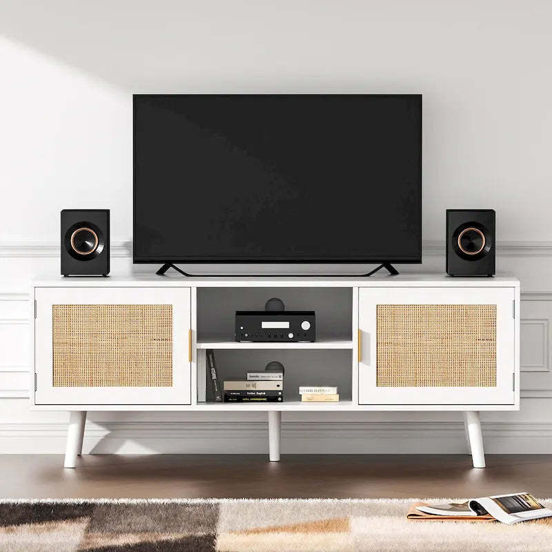 Mid-Century Modern TV Stand For TVs Up To 75 Entertainment Center Media Console