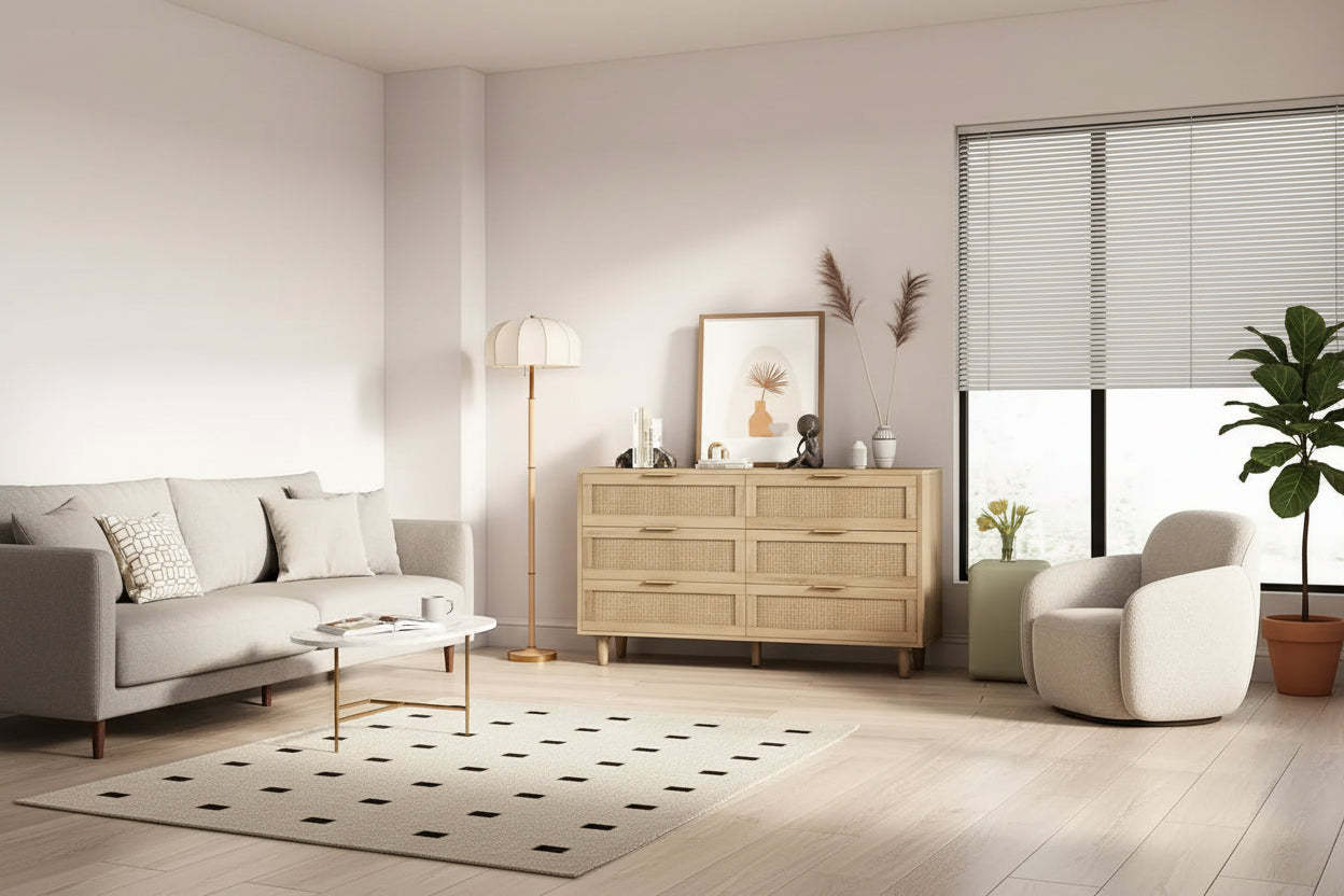51.18L 6-Drawers Rattan Cabinet