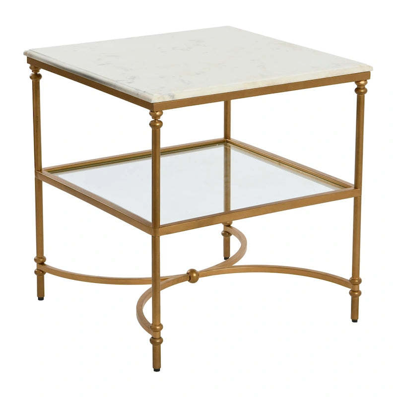 Marble and Metal End Table